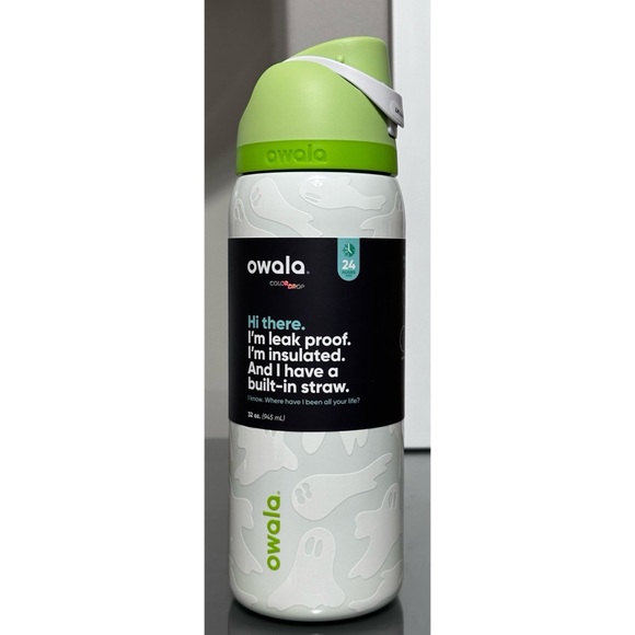 OWALA COLOR DROP “BOO YAH GHOSTS” HALLOWEEN 32oz‎ FreeSip Water Bottle